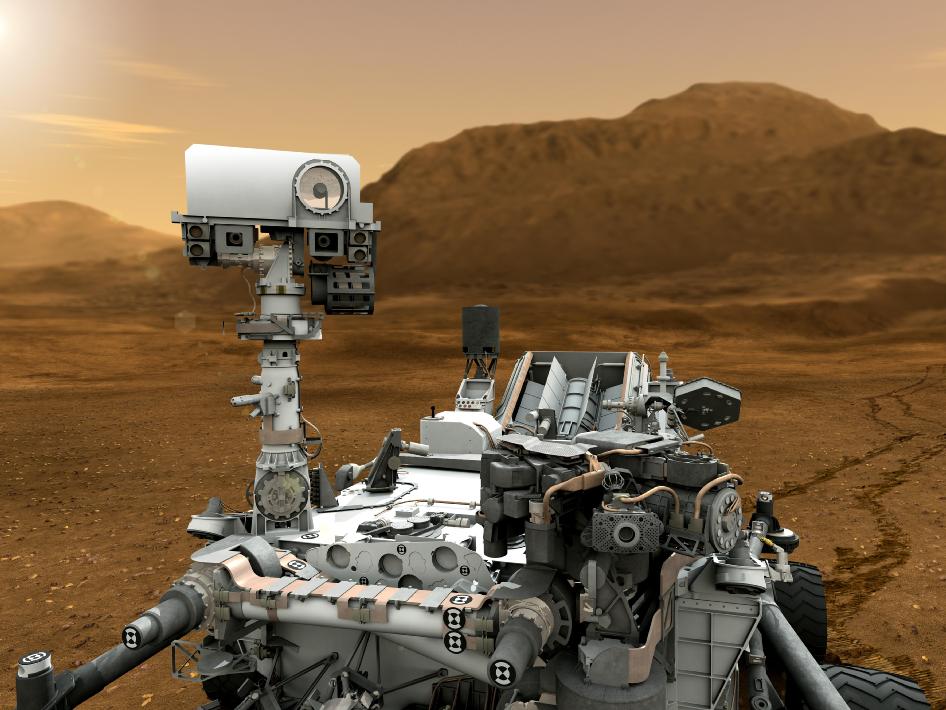Ảnh minh họa Curiosity trên Hỏa tinh.