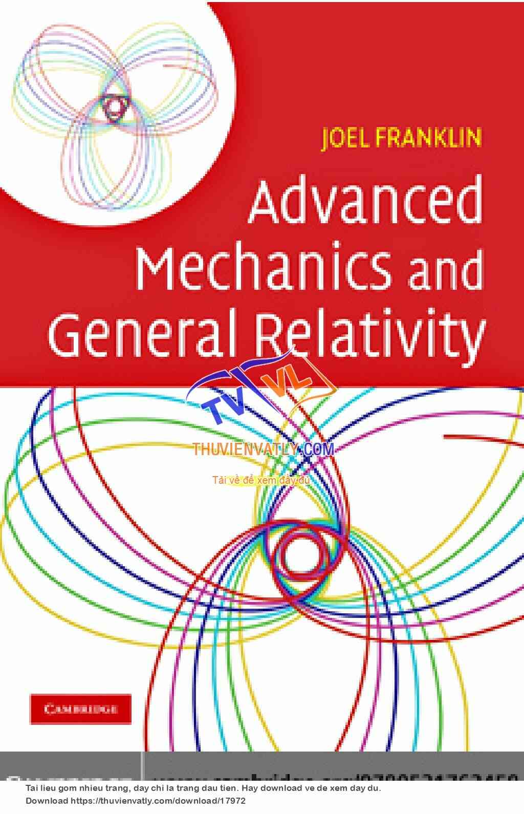 Advanced Mechanics and General Relativity - J. Franklin (Cambridge, 2010)