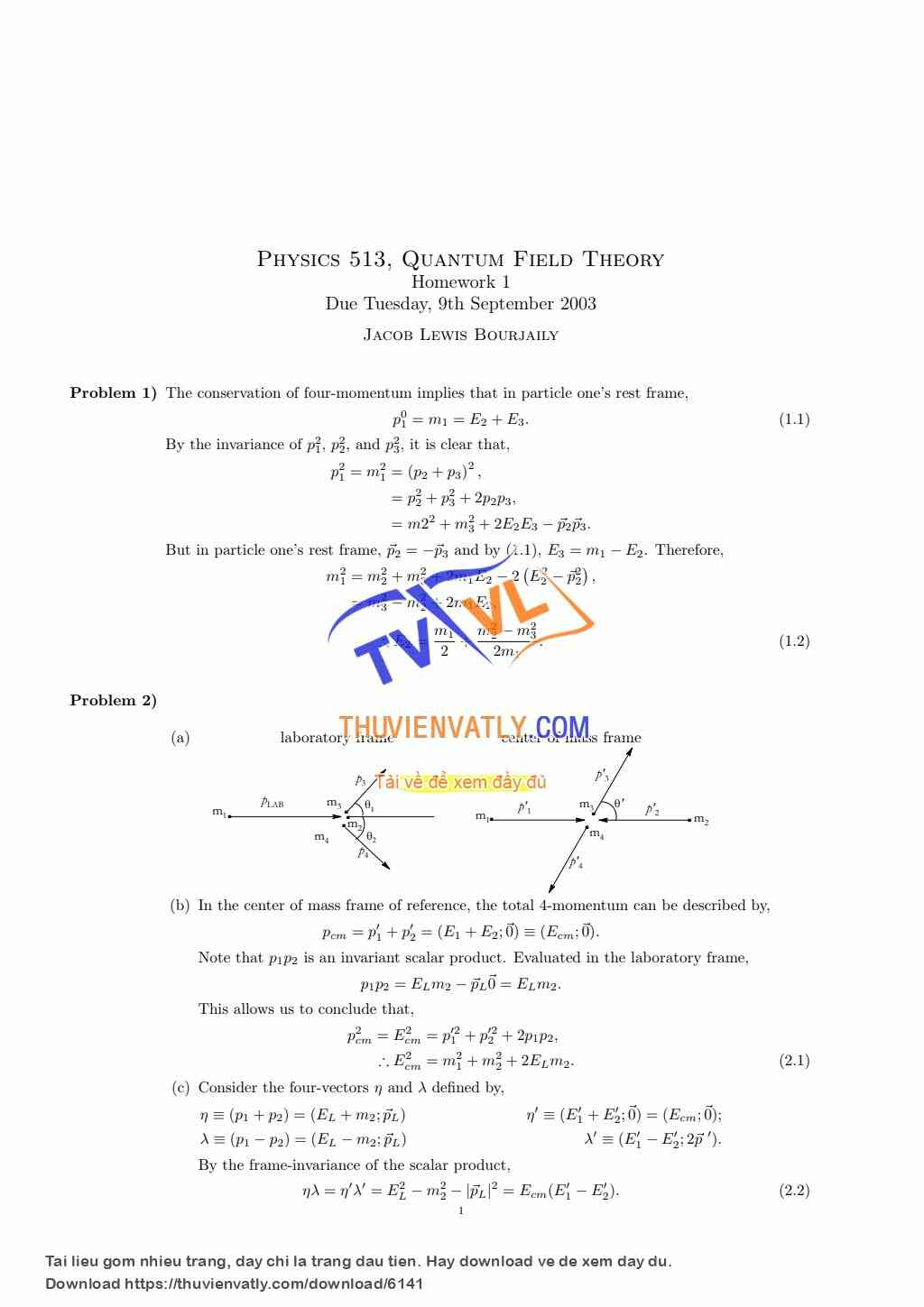 Giải một số bài tập và chứng minh lý thuyết của Lý thuyết trường lượng tử (QFT) sách Peskin
