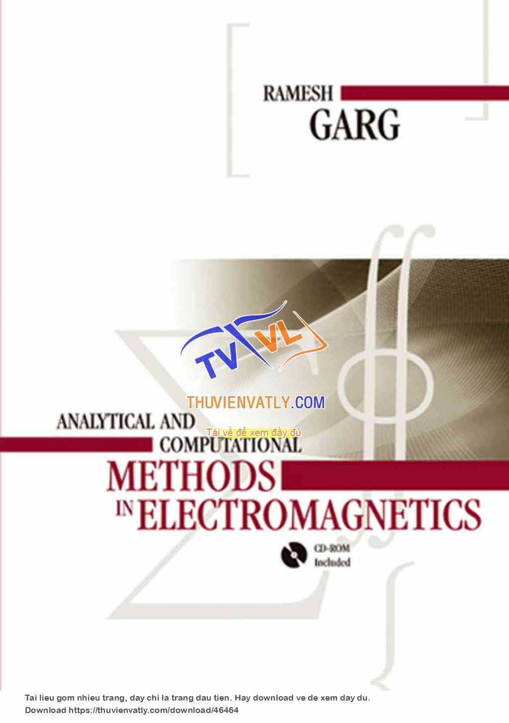 Analytical and Computational Methods in Electromagnetics - Ramesh G.