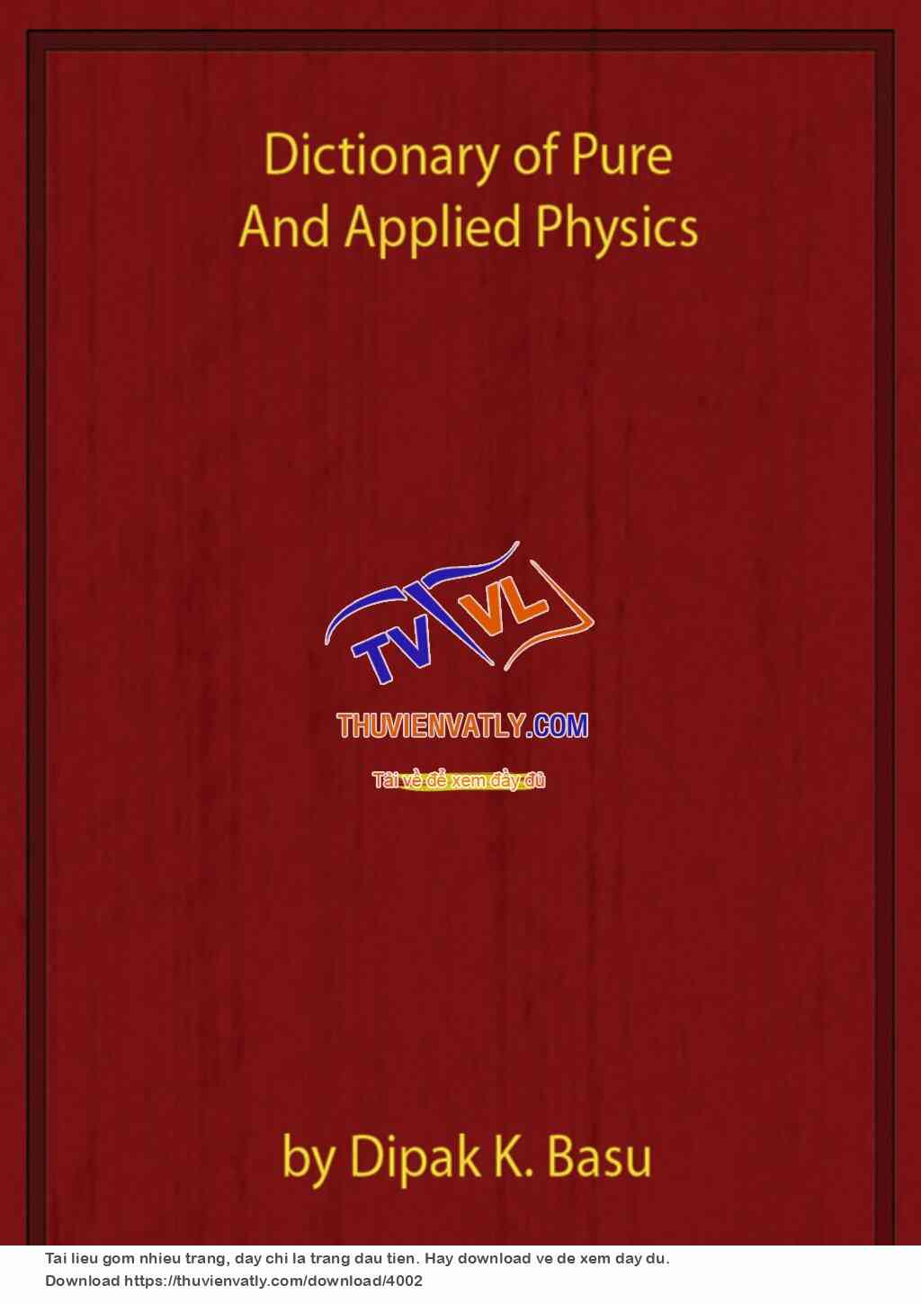 Dictionary of Pure and Applied Physics - Part 1