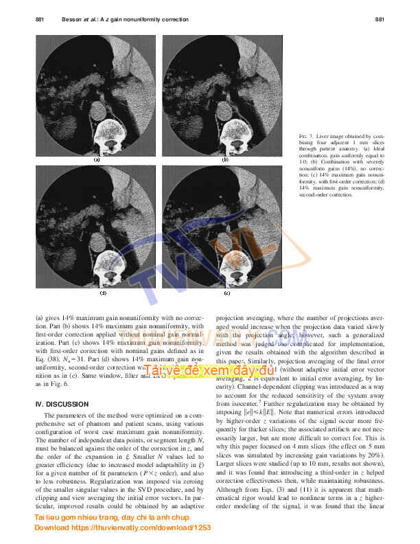 A z gain nonuniformity correction for multislice volumetric CT scanners