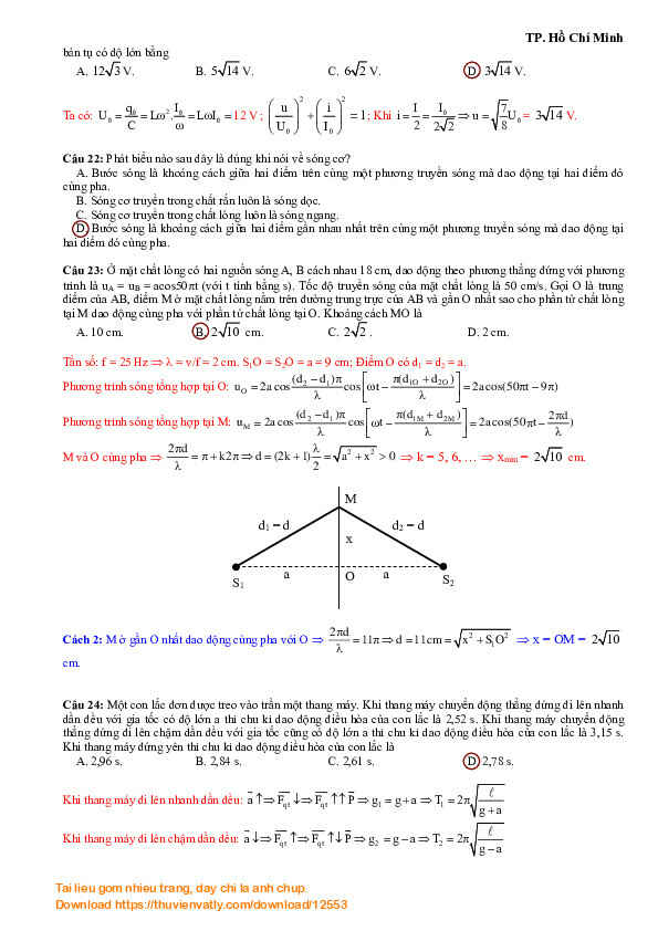 Bài giải chi tiết Đề thi đại học 2011 môn Vật lý (mã 817) - Ths Phùng Nhật Anh
