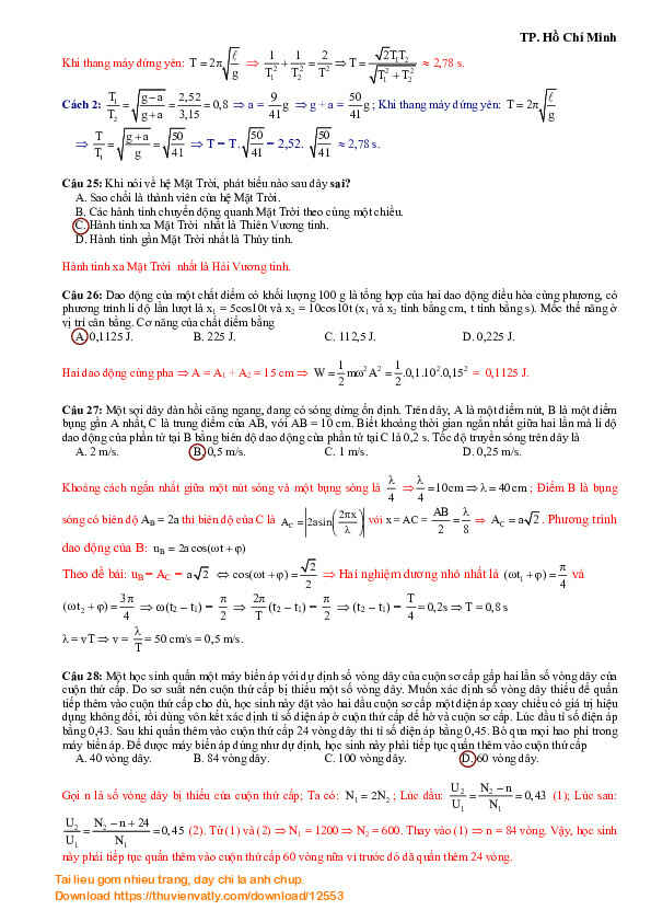 Bài giải chi tiết Đề thi đại học 2011 môn Vật lý (mã 817) - Ths Phùng Nhật Anh