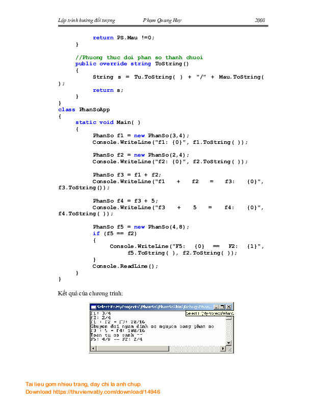 Giáo trình Lập trình hướng đối tượng C#