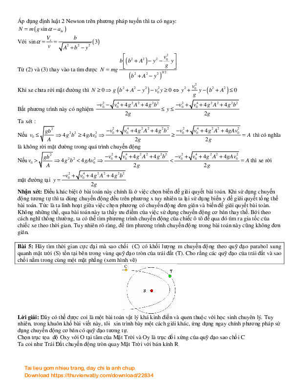 Phương pháp Vật lý để tìm bán kính cong quỹ đạo