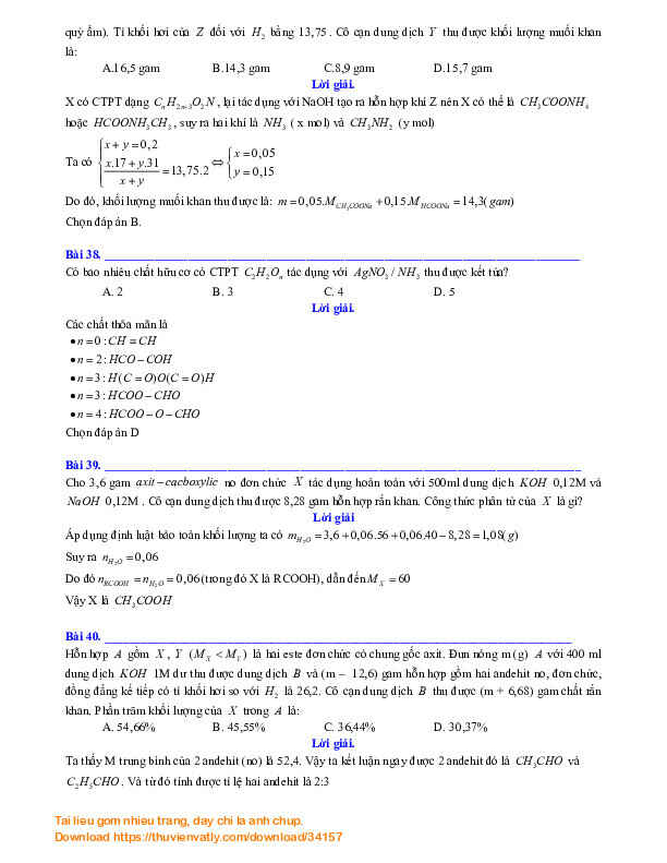 Tổng hợp các bài tập Hóa học hay của BoxMath