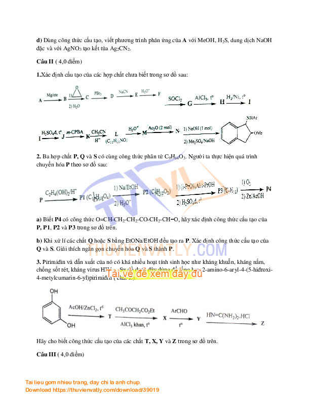 Đề thi hóa học quốc gia 2014 - (Ngày 1+2)
