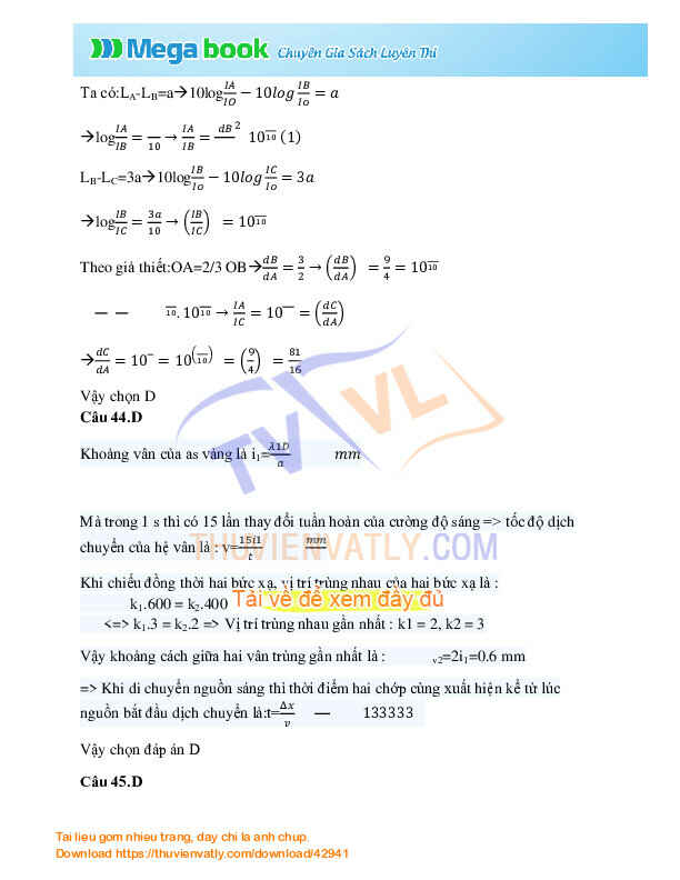 [Lời giải] Đề thi thử ĐH môn Vật lý lần 1 khối A, B (2014) THPT Đặng Thúc Hứa, Nghệ An