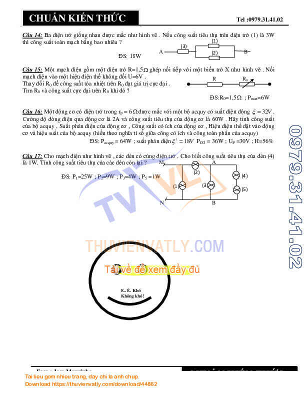 Điện năng-Công suất điện- Định luật Jun-Len-xơ (VL-11)
