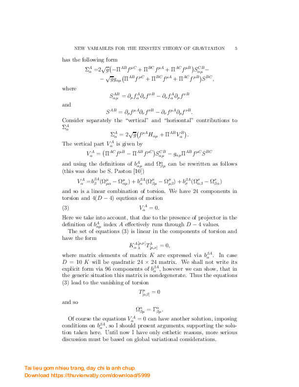 New variables for the Einstein theory of gravitation