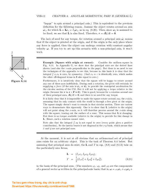 Introduction to Classcical Mechanics - Chapter 8