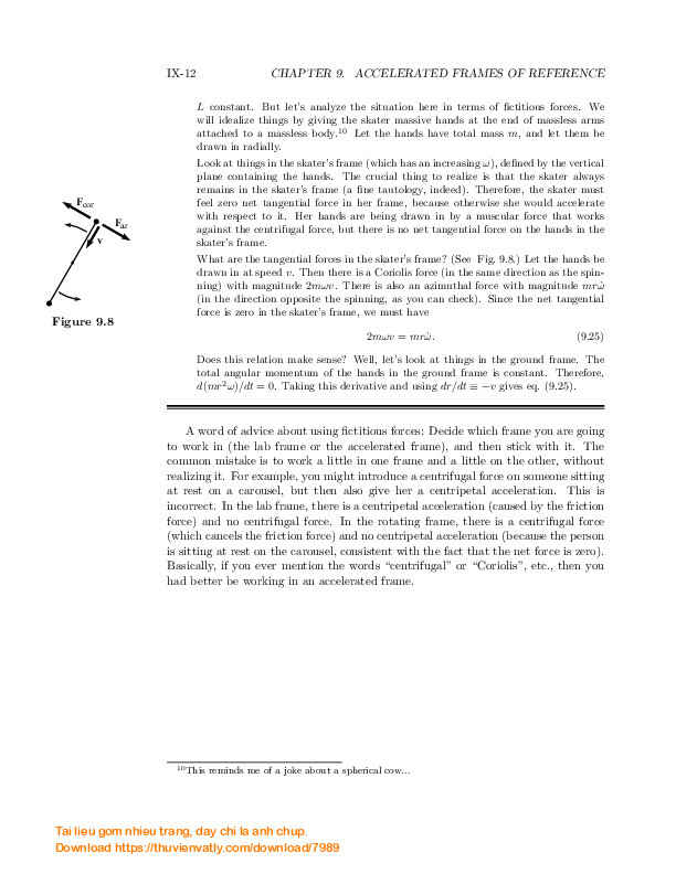 Introduction to Classcical Mechanics - Chapter 9