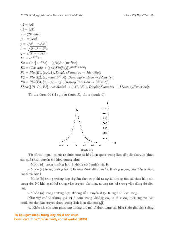 Hướng dẫn lập trình tính số và khảo sát đồ thị bằng ngôn ngữ Mathematica