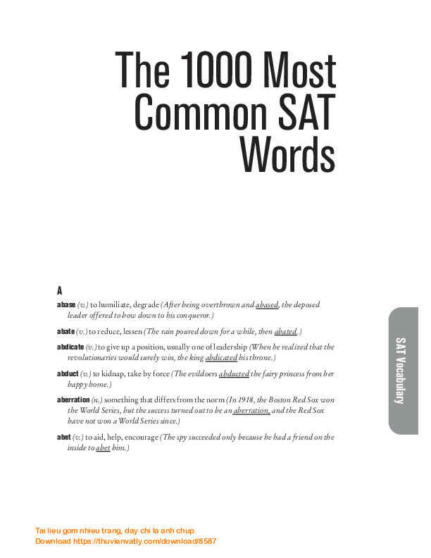 1000 Common SAT Words