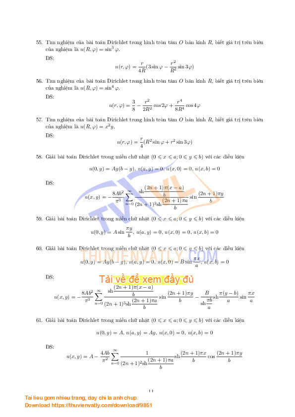 Bài tập phương pháp toán lý (ôn thi cao học)