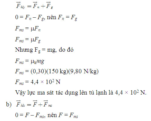 Lực ma sát và lực pháp tuyến 