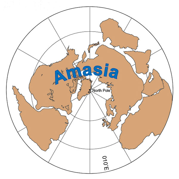 Theo mô hình ortho, Amasia sẽ là siêu lục địa tiếp theo, một sự hợp nhất của Americas và Asia, nằm cách tâm của siêu lục địa Pangaea trước đó 90o.