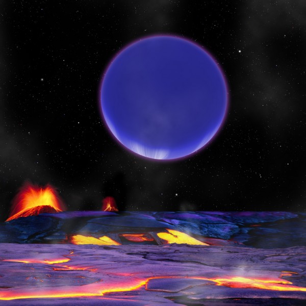 Trong bức ảnh minh họa này, hành tinh khí khổng lồ Kepler-36c mọc trên bầu trời thế giới anh em của nó, một hành tinh đá núi lửa tên gọi là Kepler-36b.