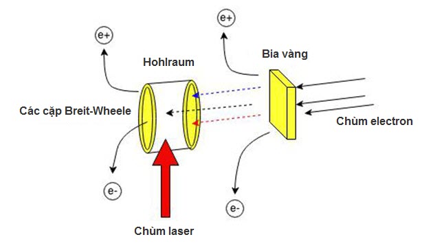 Sơ đồ các bộ phận chính của máy va chạm photon-photon