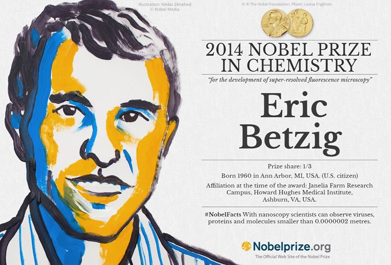 Giải Nobel Hóa học 2014 thuộc về ba nhà vật lí Mĩ và Đức