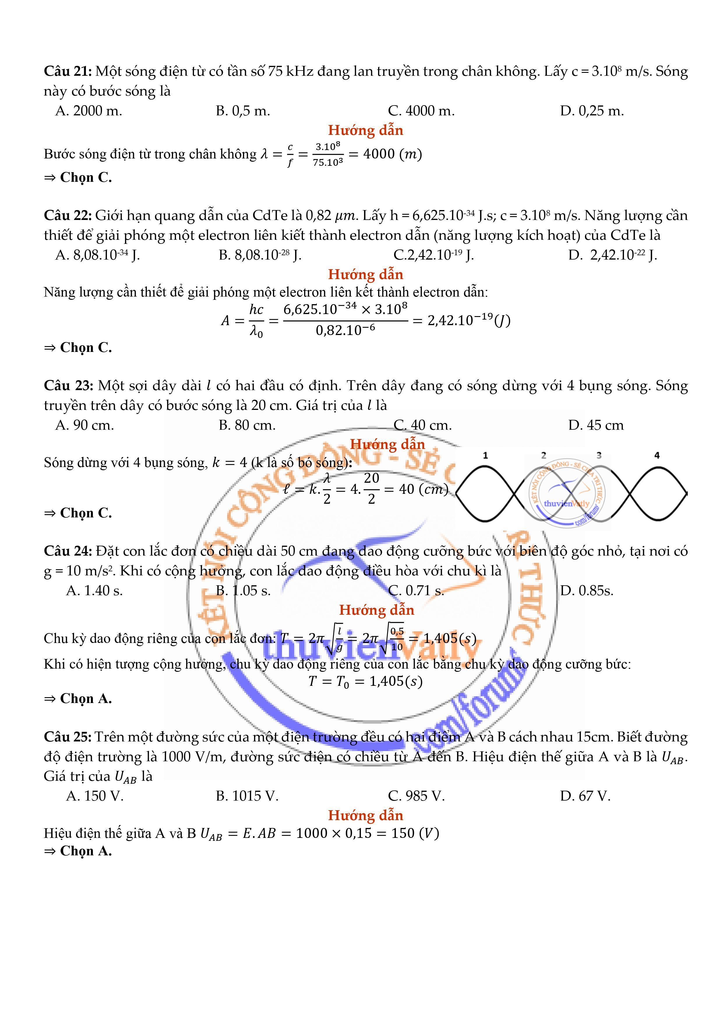 Trang 5 - Giải chi tiết mã đề 206 môn Vật Lý đề thi TN THPT 2020