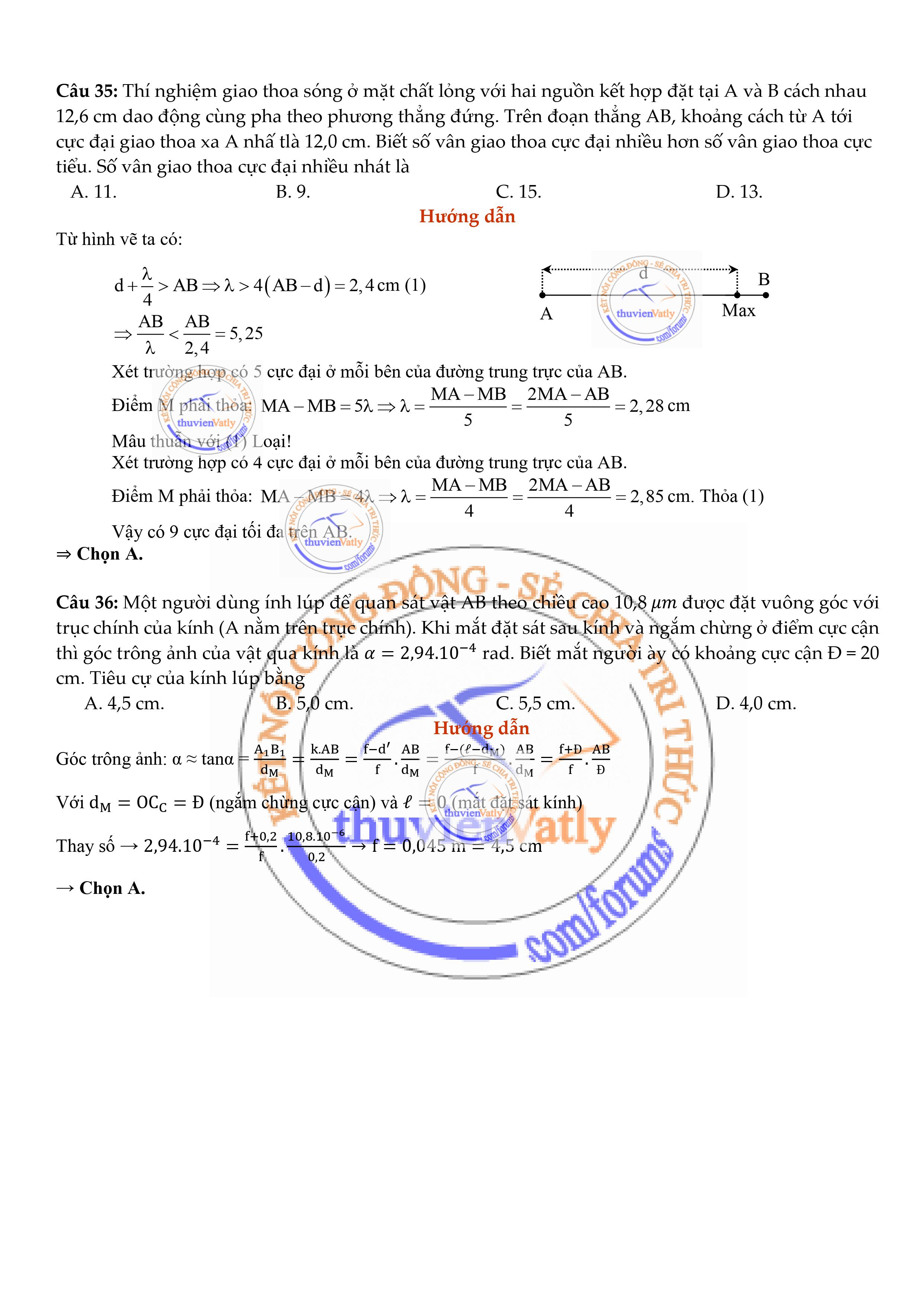 Trang 9 - Giải chi tiết mã đề 206 môn Vật Lý đề thi TN THPT 2020