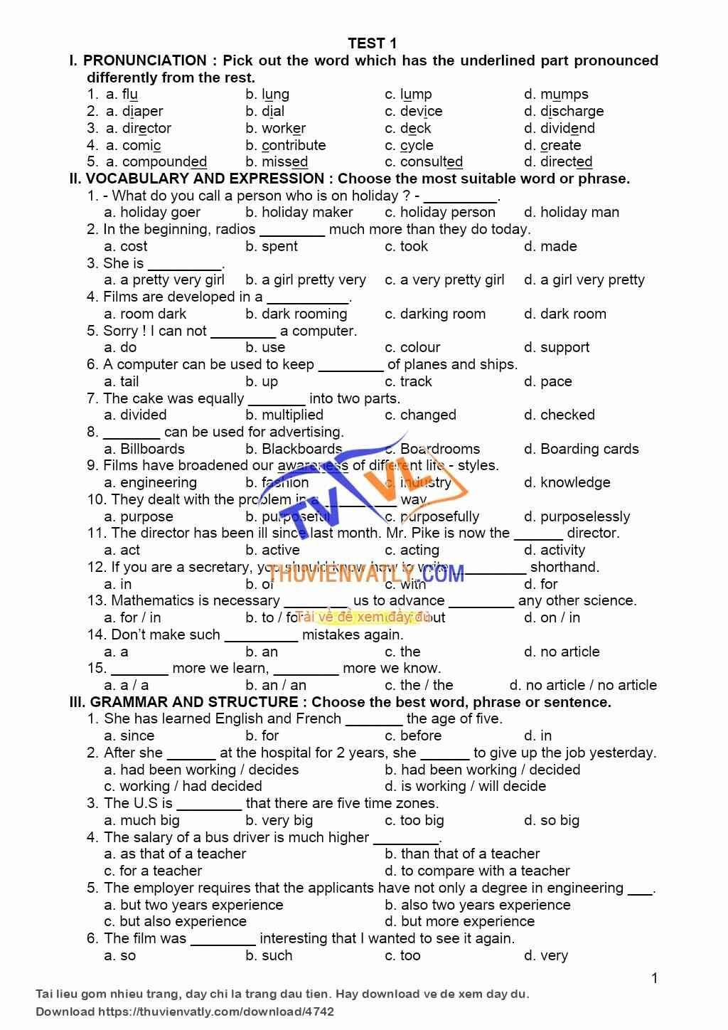 20 bài test English 11