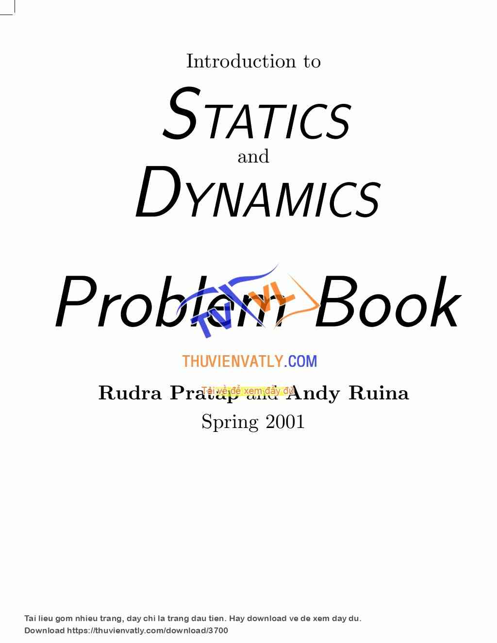 Introduction to Statics and Dynamics - Problem Book