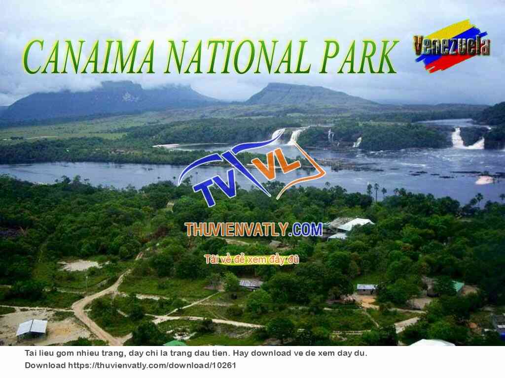 Thư giãn: Công viên quốc gia Canaima (CH Venezuela)