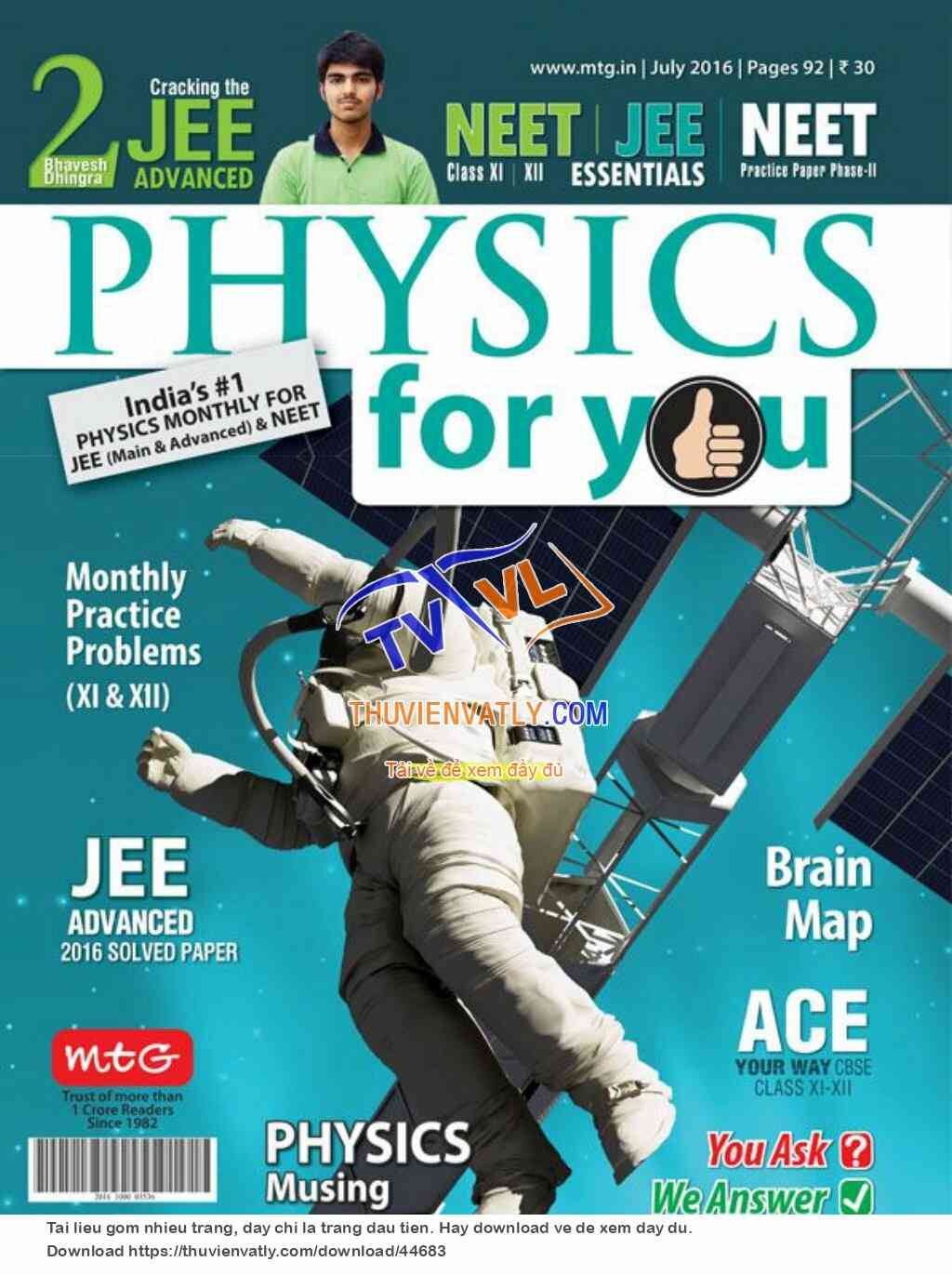 Tạp chí Physics For You tháng 7/2016