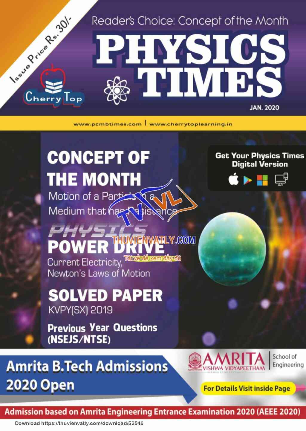 Tạp chí Physics Times tháng 1 năm 2020