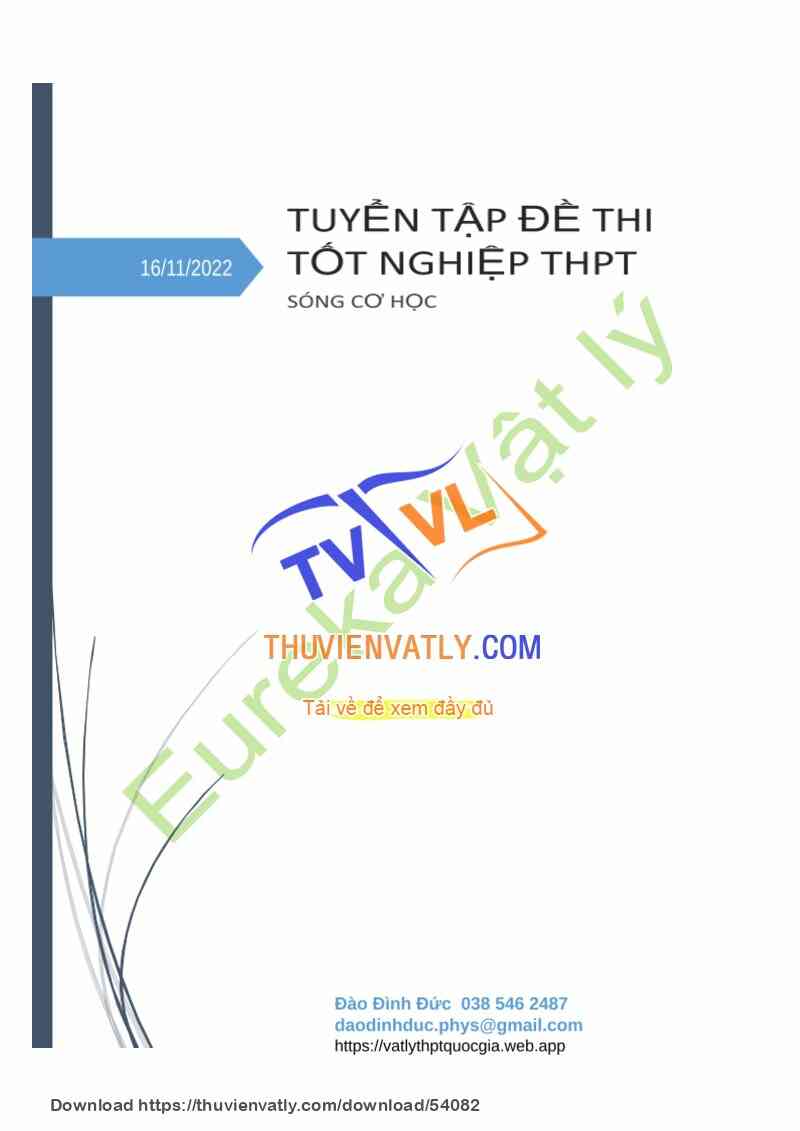 Tuyển tập đề thi TN THPT Quốc gia 2017-2022 - Chuyên đề Sóng cơ học (có HD giải)
