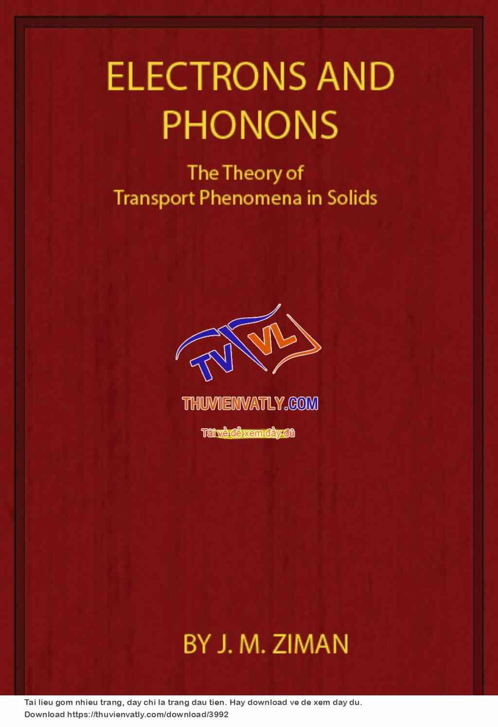 Electron and Phonon (J.M. Ziman)