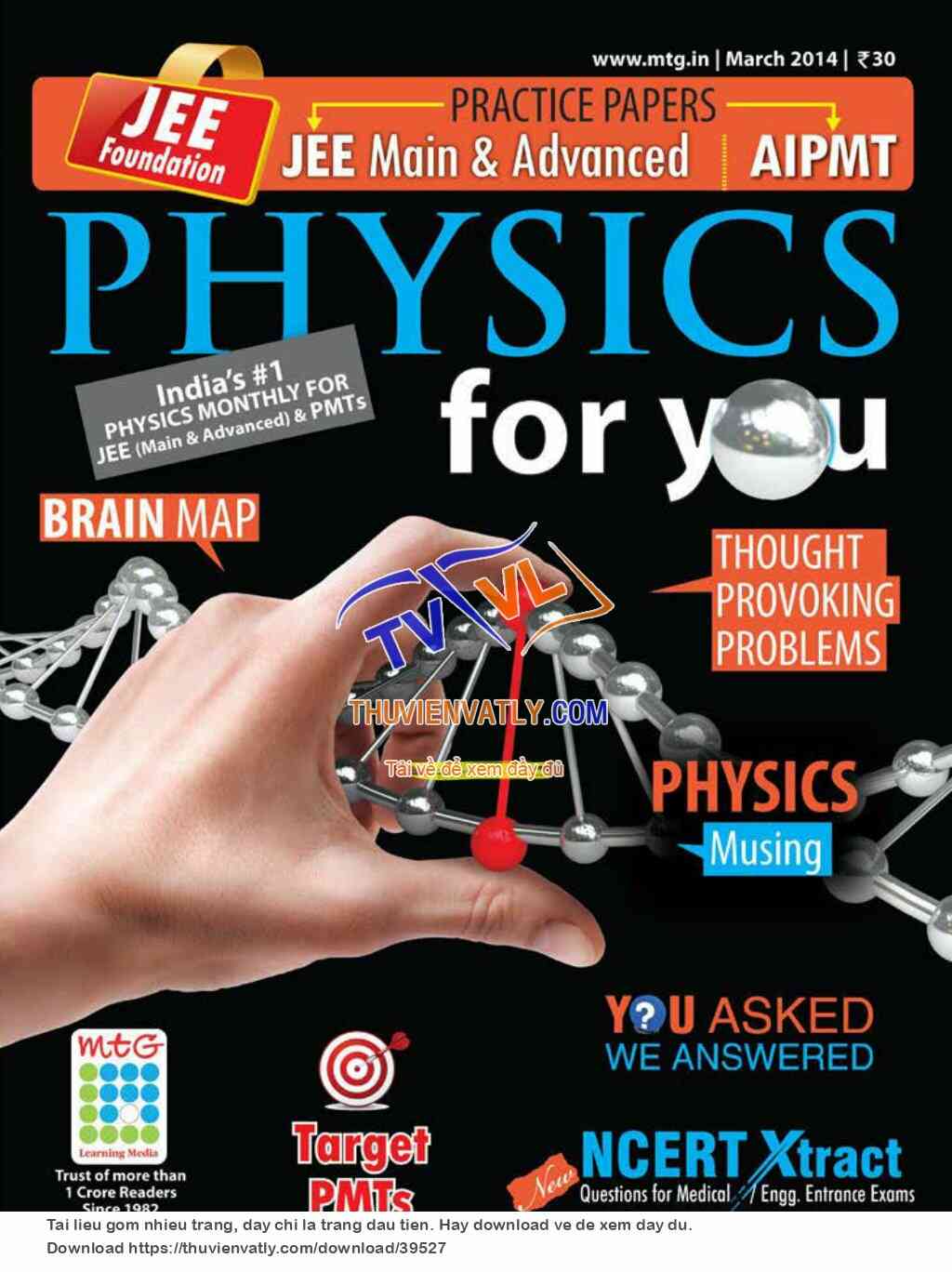 Tạp chí Physics For You, số tháng 3/2014