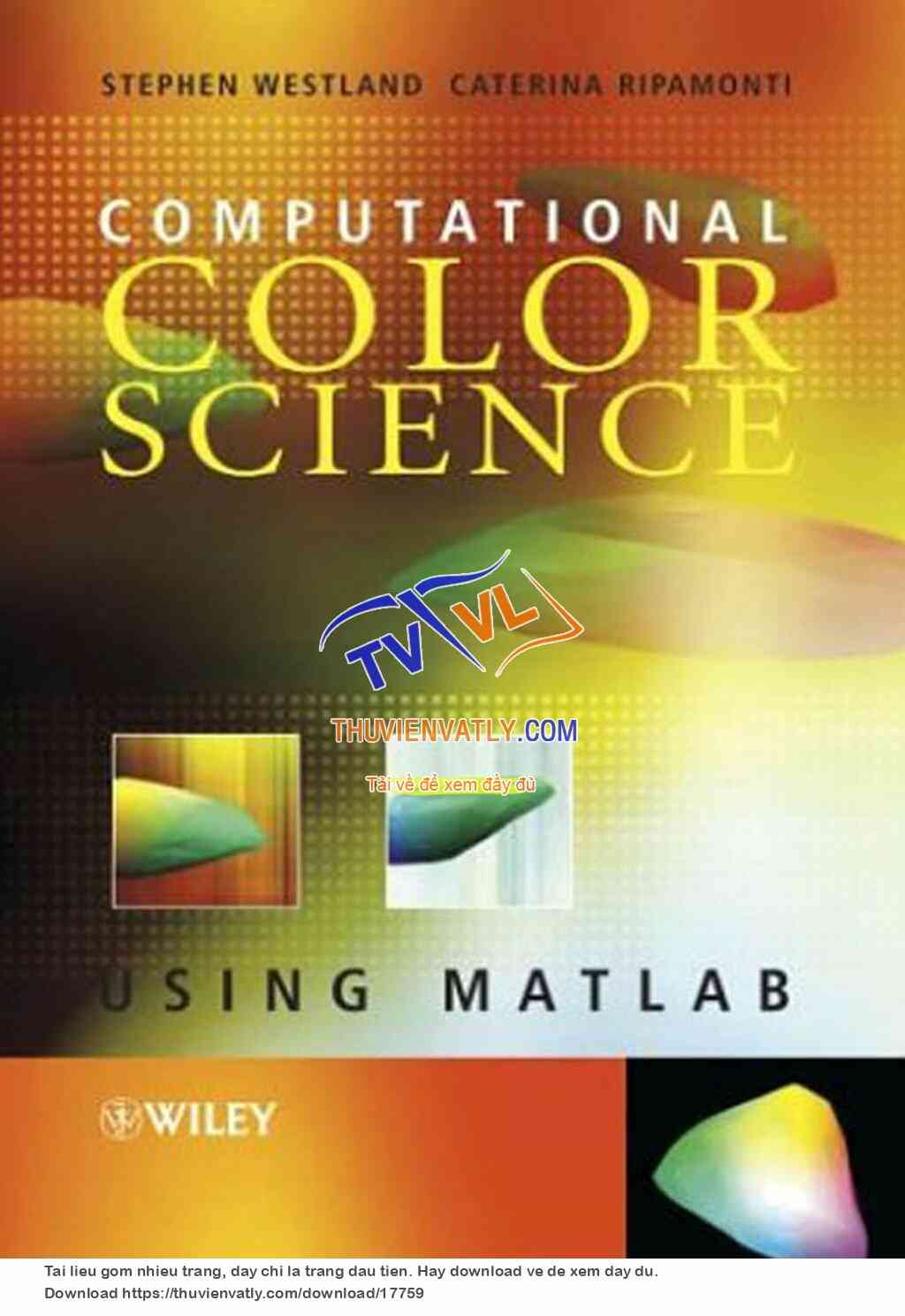 Computational Colour Science Using MATLAB - Stephen Westland & Caterina Ripamonti