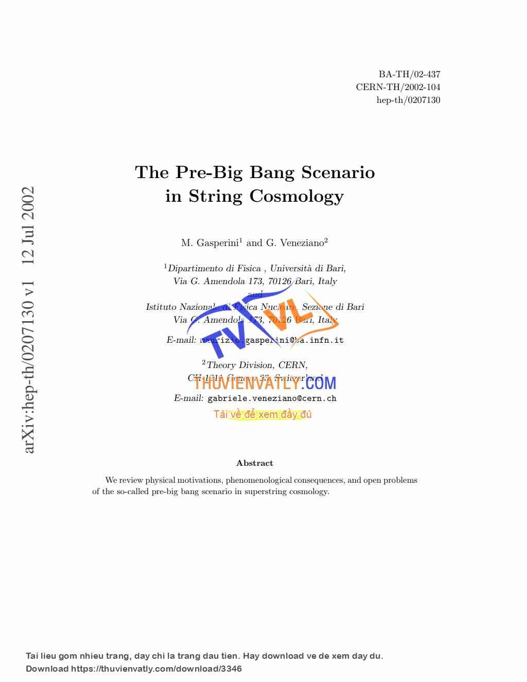 The Pre-Big Bang Scenario in String Cosmology
