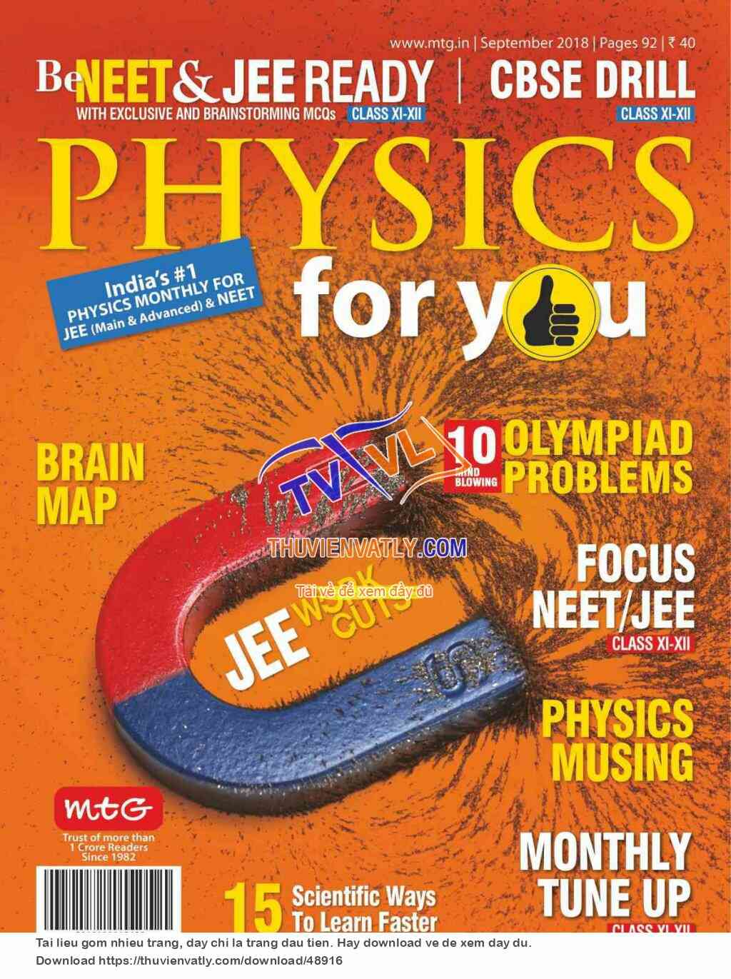 Tạp chí Physics For You tháng 9/2018
