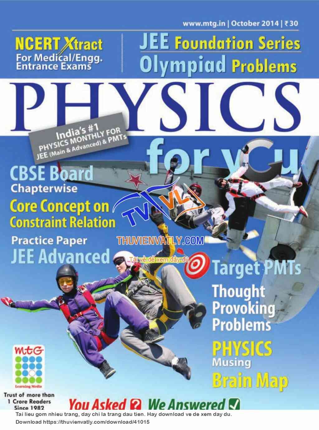 Tạp chí PHYSICS FOR YOU tháng 10 - 2014