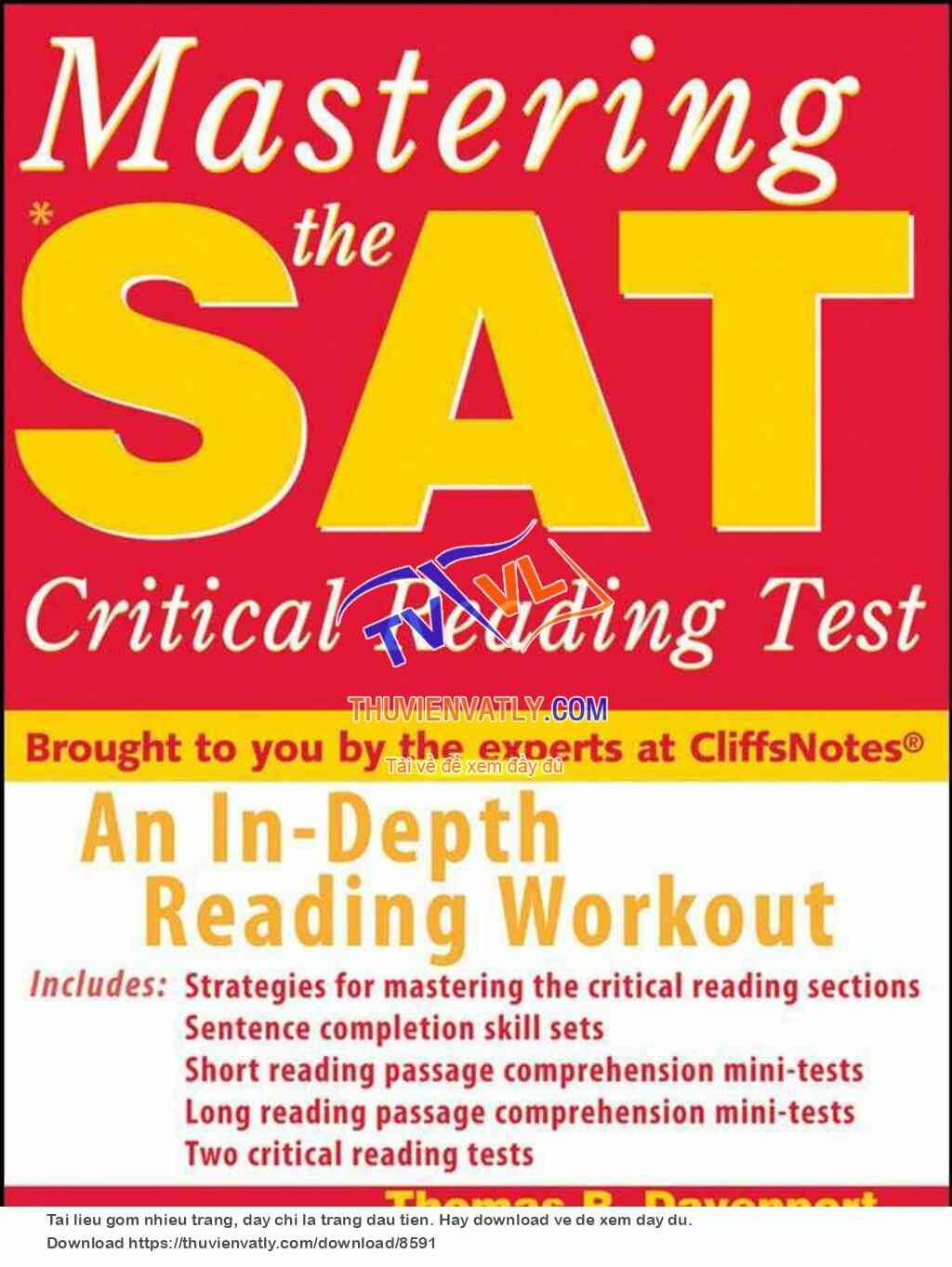 Mastering the SAT Critical Reading Test