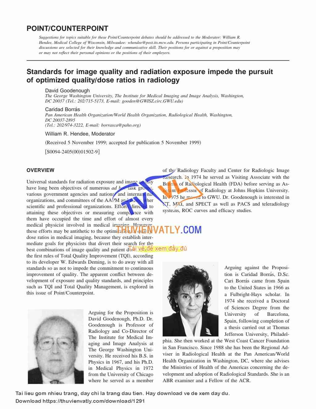 Standards for image quality and radiation exposure impede the pursuit