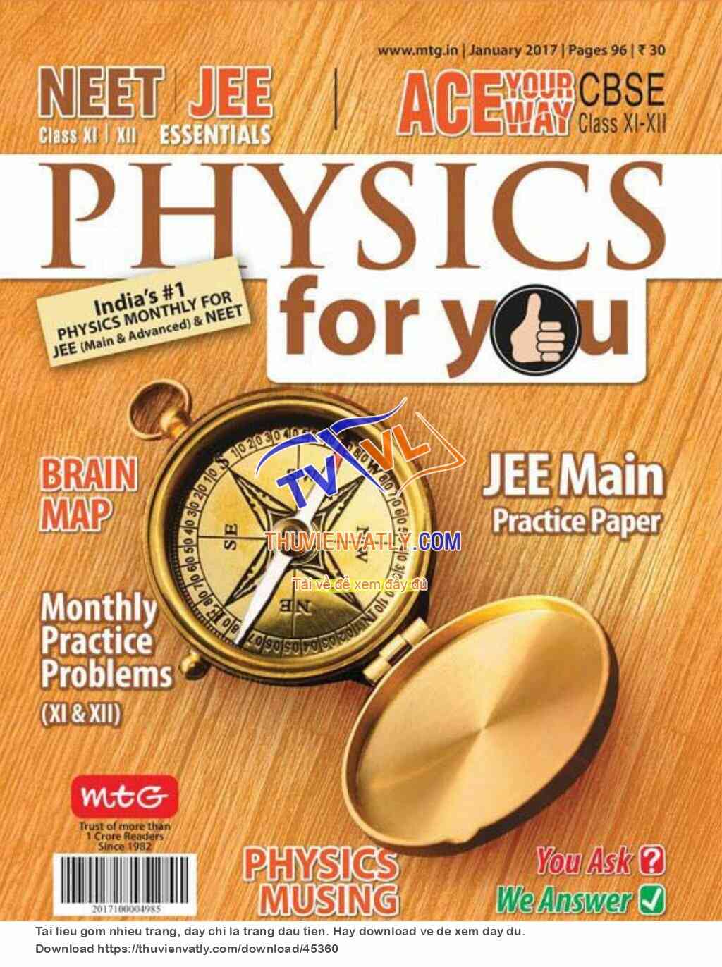 Tạp chí Physics For You tháng 1/2017