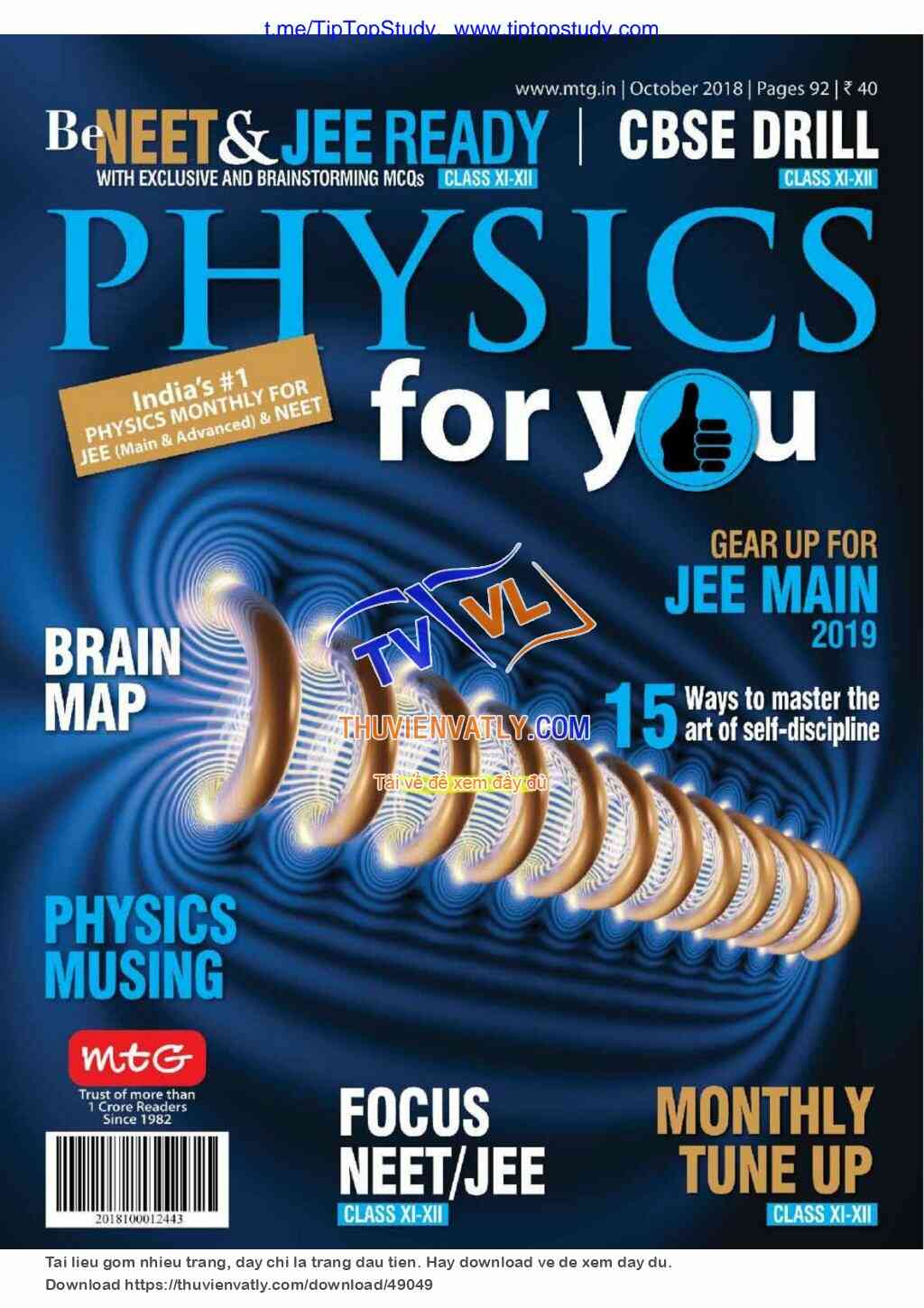Tạp chí Physics For You tháng 10/2018