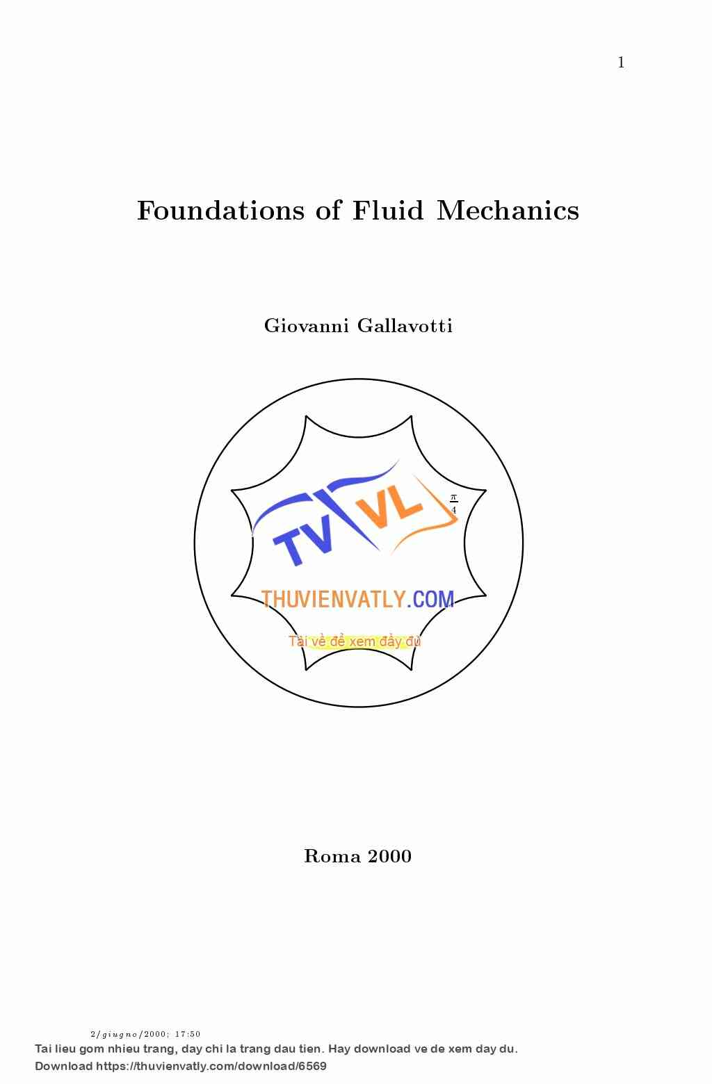 Foundations of Fluid Mechanics