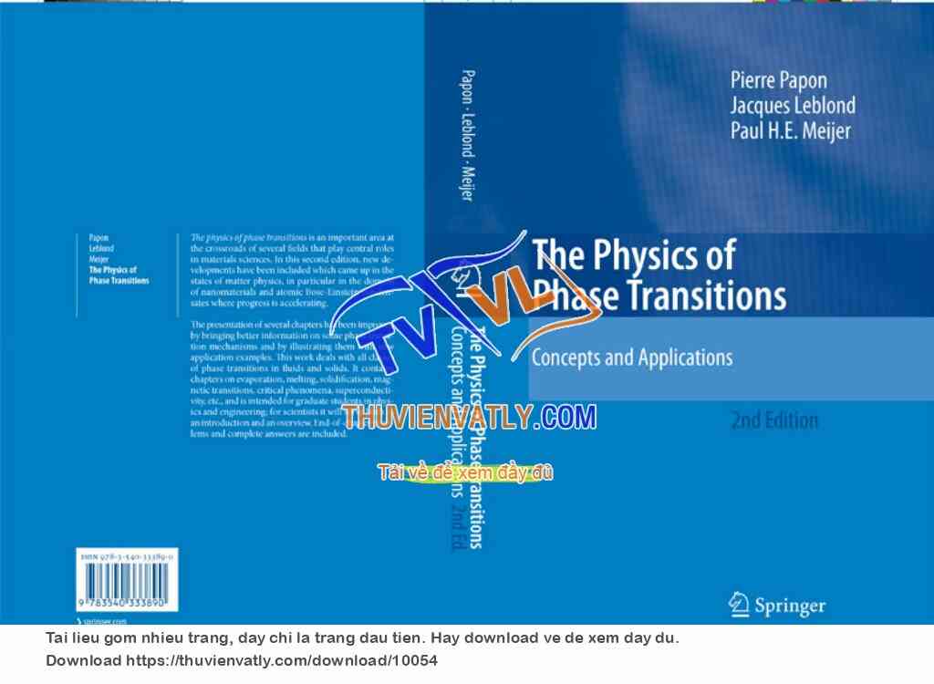 The Physics of Phase Transitions