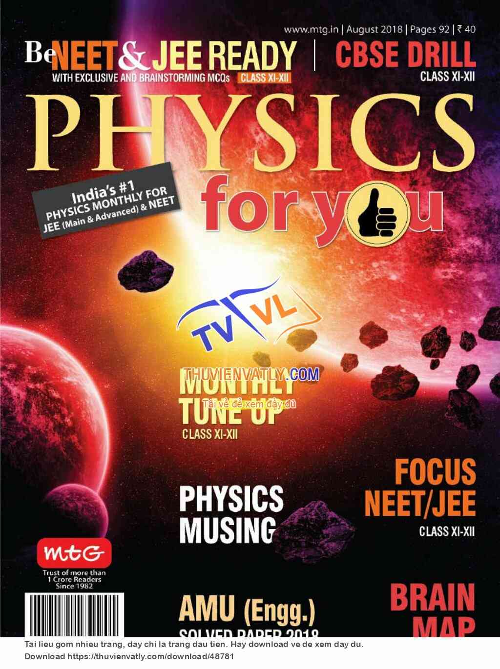 Tạp chí Physics For You - 08/2018