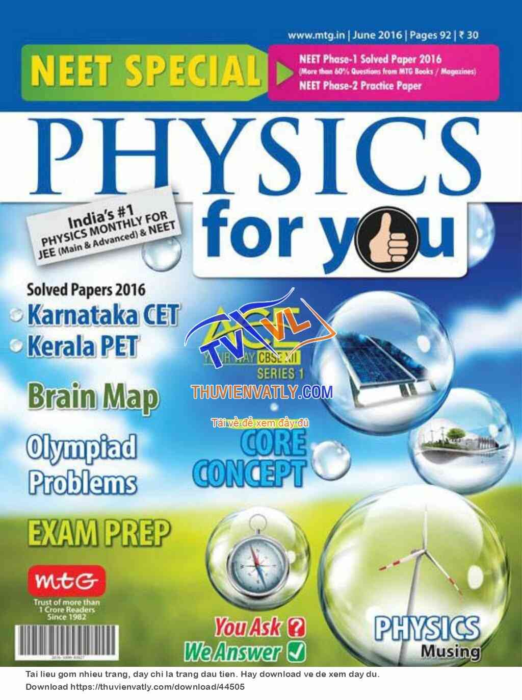 Tạp chí Physics For You, tháng 6/2016