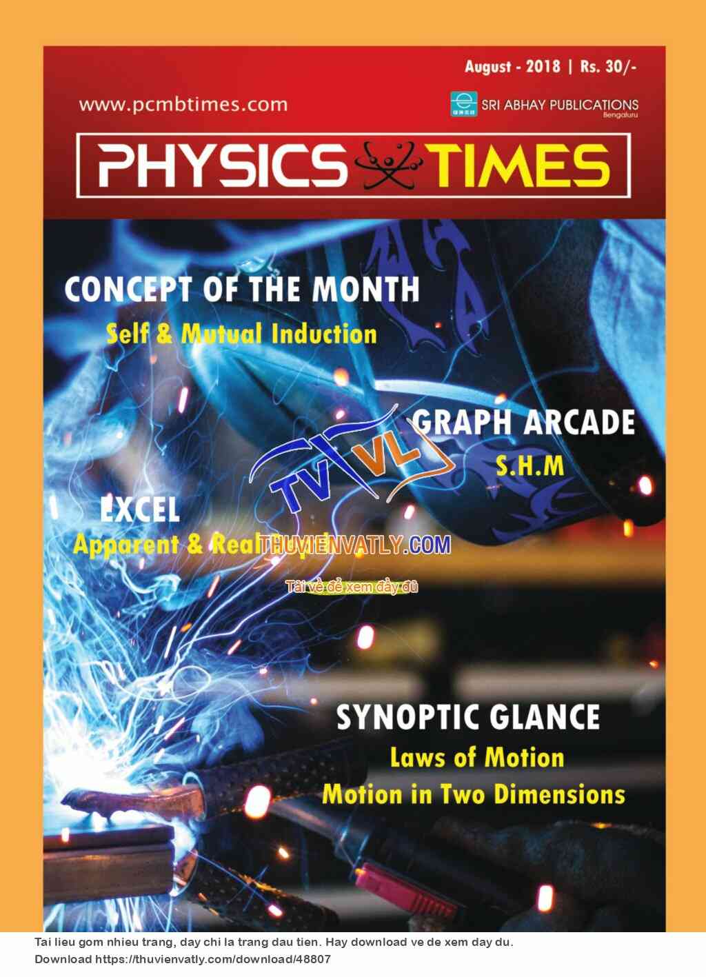 Tạp chí Physics Times tháng 8/2018