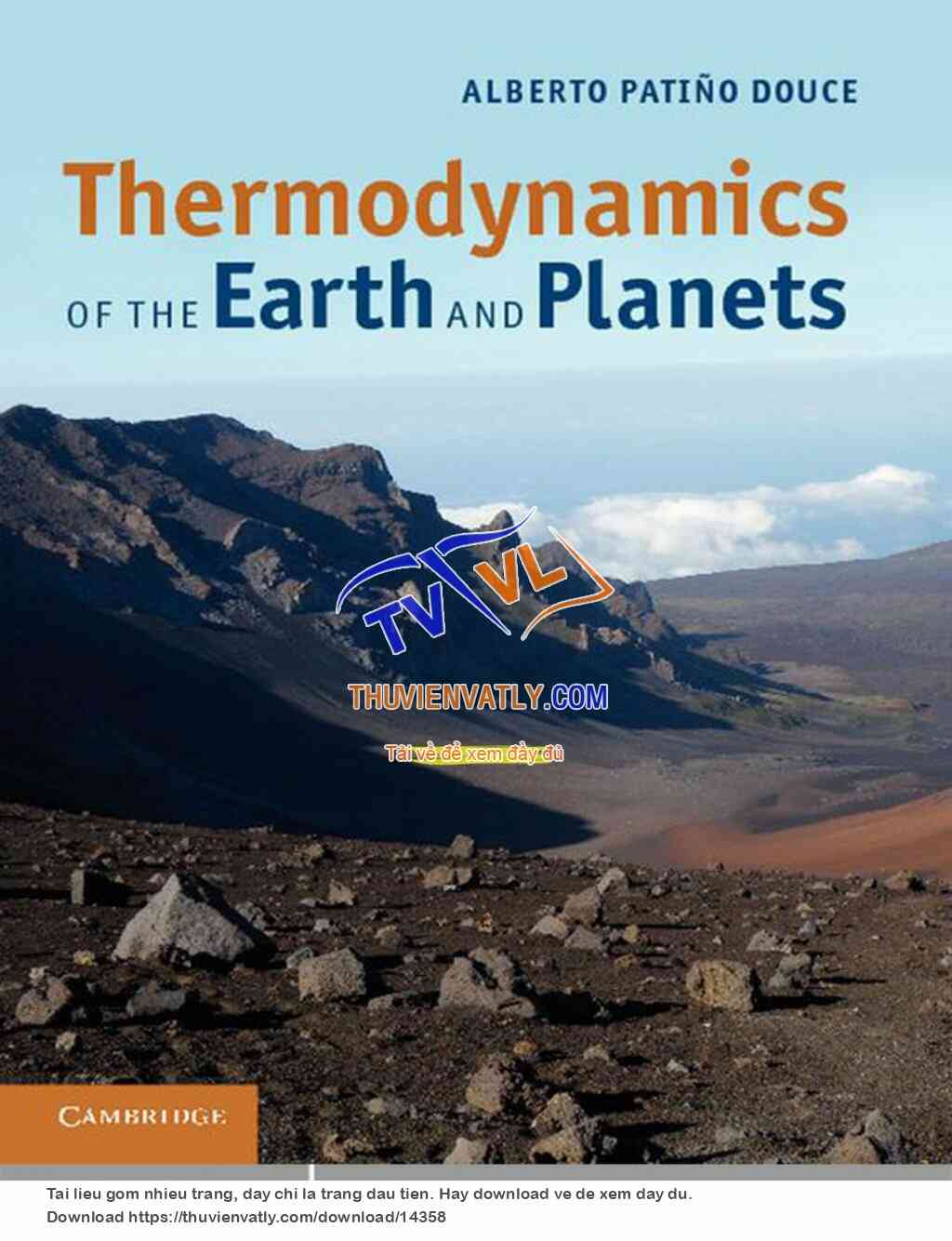 Thermodynamics of the Earth and Planets - A. Douce (Cambridge, 2011)
