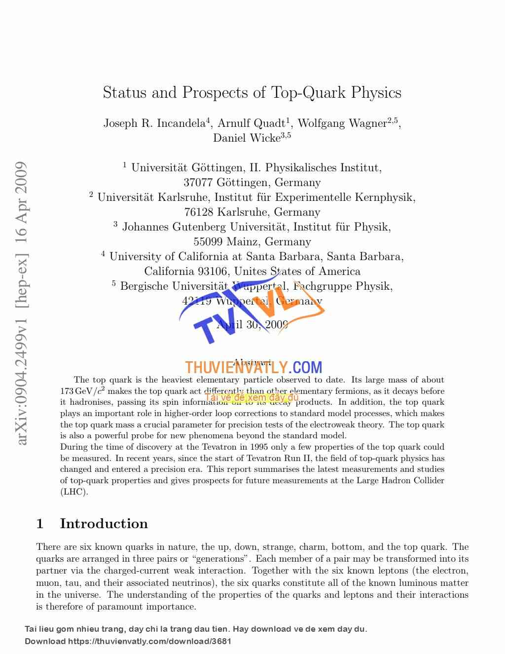 Status and Prospects of Top-Quark Physics